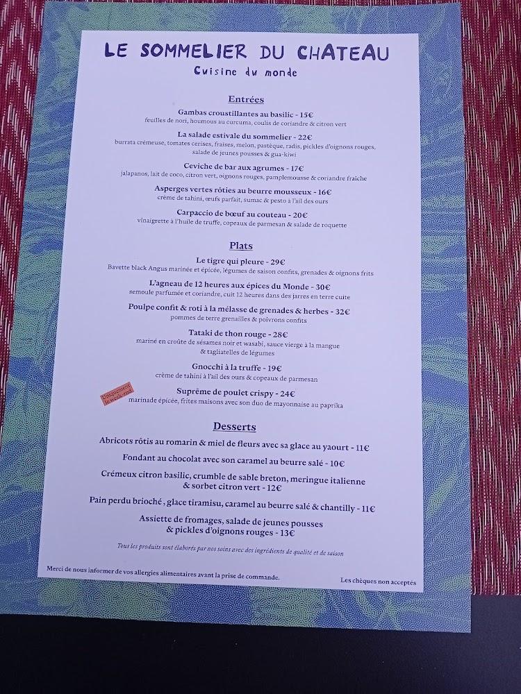 Le sommelier du château - Menu Image 2